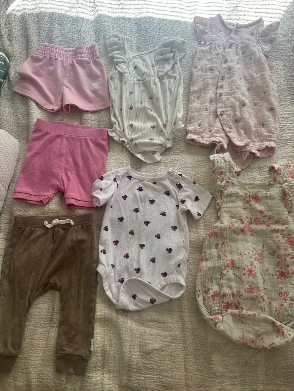 6, 6-9, 6-12 Bundle: Nike Pink Shorts & Floral Baby Clothing Mix